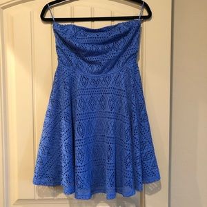 Blue Strapless Dress
